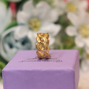 Aanandita Golden Classic Ring For Ladies