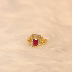 Aanandita Golden Ruby & AD Beautiful Designer Ring