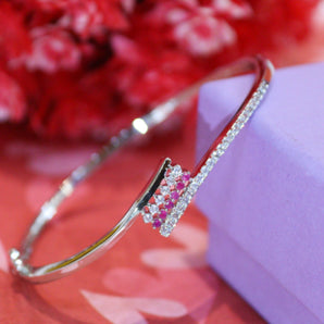 Aanandita Ruby & White Diamond Classy Bracelet