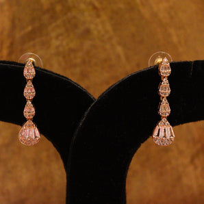 Aanandita Golden Long Drop AD Earring