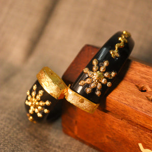 Aanandita Golden Black Party Wear Bangle