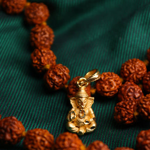 Aanandita Golden Lorrd Ganpati Murti Design Pendant