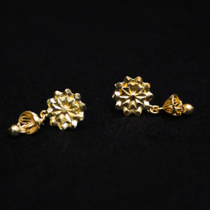 Aanandita Golden Tops & Small Jhumki Earrings