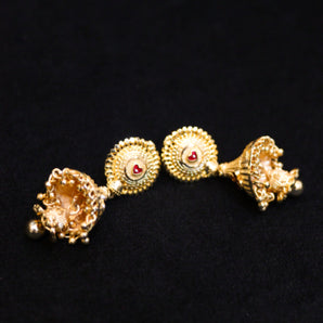 Aanandita Beautiful Golden Double Jhumki Earrings