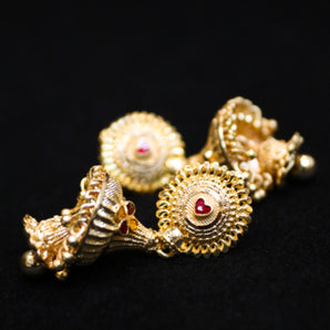 Aanandita Beautiful Golden Double Jhumki Earrings