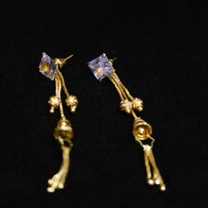 Aanandita Shining Diamond Gold Hanging Earrings