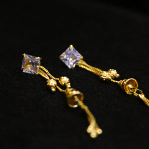 Aanandita Shining Diamond Gold Hanging Earrings