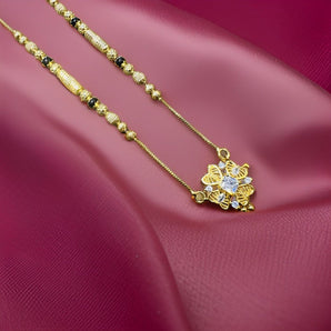 Aanandita Golden Heart Design AD Mangalsutra