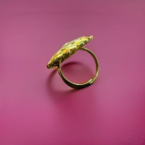 Aanandita Golden Designer Jodha Ring Adjustable