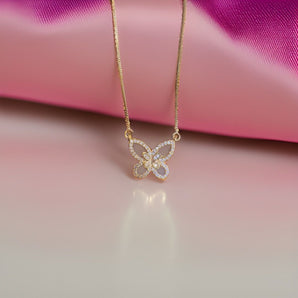 Aanandita Golden Butterfly Designer Diamond Chain