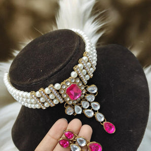 Aanandita Golden Pink Pearl Chokar