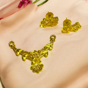 Aanandita Golden Mangalsutra Pendent Set with Earring