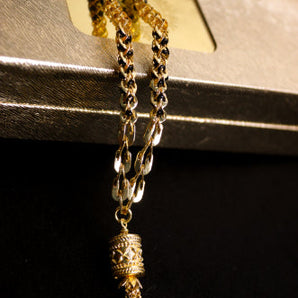 Aanandita Traditional Black Beads Gold Meena Flower Designer Mangalsutra